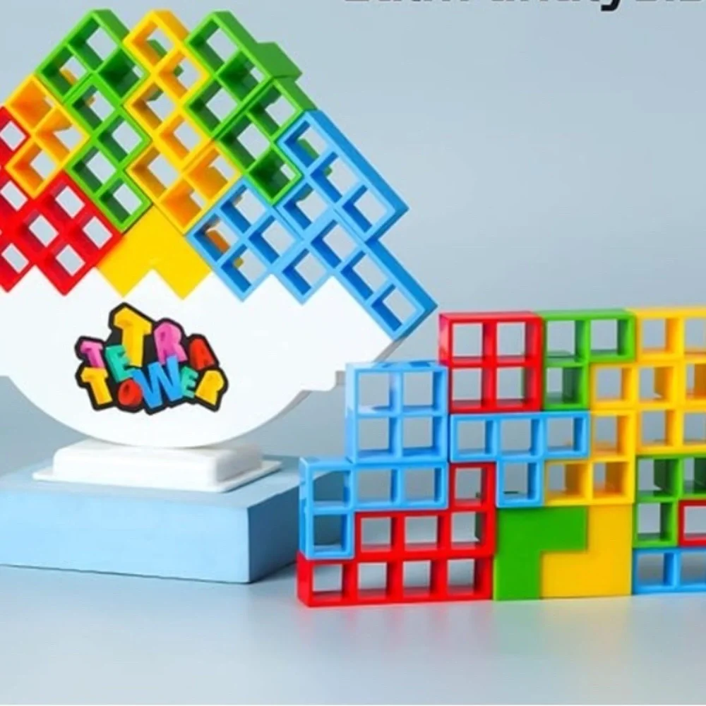 ALKISTA 48 Pcs Tetra Tower Balance Stacking Blocks Game, Board Games